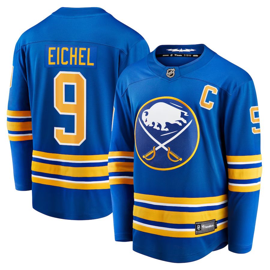 Men Buffalo Sabres 9 Jack Eichel Fanatics Branded Royal Home Premier Breakaway Player NHL Jersey